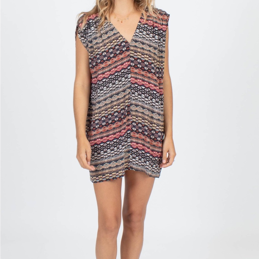 The Odells 100% Silk Multicolor Patterned Sleeveless Dress Size Medium